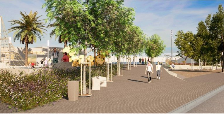 La alcaldesa presenta el nuevo Complejo Deportivo Polivalente de Costacabana, con una inversión cercana a los 3 millones de euros