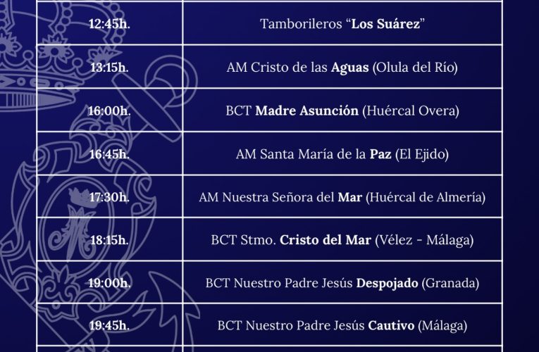 Almería llena este sábado la Plaza Pablo Cazard con la mejor música cofrade de la provincia y de Andalucía oriental