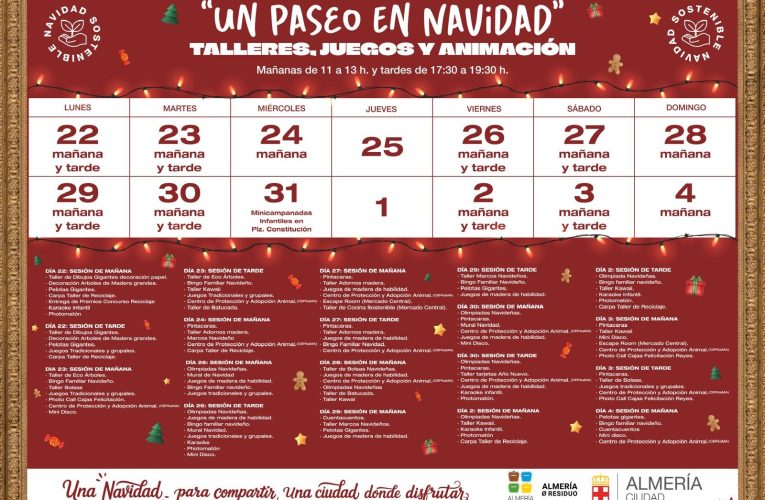 Más de un centenar de actividades familiares gratuitas que fomentan la sostenibilidad y el reciclaje llenarán de vida el Paseo esta Navidad
